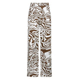 Zebra Print Casual High Waist Pants Women Fashion Skinny Long Trousers Ladies Blue Straight Sweatpants