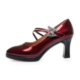Yuan For A Pair Of Clearance High-Heeled Shoes Breathable Soft Leather Ladies Shoes Fashion Single Shoes Soft Soles Mother