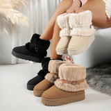 Autumn And Winter New Fashion Plus Velvet Wool Thick Middle-Capped Female Snow