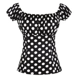 Vintage Shirt Tops 50s Women Clothing Summer Red White Black Plaid Printed Pin Up Hepburn Punk Rock Streetwear For