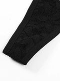 Plunge Neck Halter Low Waist Lace Two Piece-Outfit