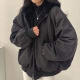 Reversible Oversize Fleece Hooded JacketOutfit