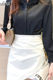 Shirts Women Long Sleeve Shirts Blouses for Women Satin Clothing Shirt Office Lady Solid Silk Shirt Blouse 2023 Fashion