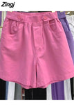 Women 4 Colors Kawaii S-3XL Summer Basic Simple All-match Students Casual Ladies Popular Fashion Loose Soft Bottoms