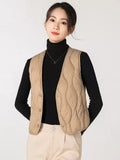 90 White Duck Down Vest Female 2024 Winter New Slim Light V Collar Inside The Vest-Outfit