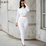 Solid Tracksuit Women Streetwear Fitness Sportswear T Shirt and Trouser Two Piece Set Women Stretch Skinny Female