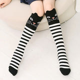 1 Pair 2018 Girls Knee High Socks Animal Cotton Knit Over Calf Socks for Kids Teens Cute Cartoon Children Socks