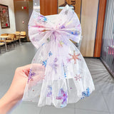 Girls Beautiful Chiffon Bow Print Flower Strawberry Hairpins Headband Kids Sweet Hair Decorate Clip Fashion Hair