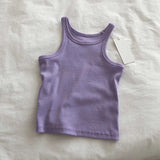 Zingj Cotton Slim Elastic Vest Female Spring And Summer New Pure Color Contracted Inside And Outside The Navel Base Sling-Outfit