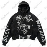 Zingj Street Harajuku Fashion Retro Skull Print Hoodie Y2k Couples Street Clothing Hoodie 211-0-Outfit