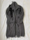 Punk Gothic Cardigan Women Vintage Grunge Loose Ripped Sweaters Cross Knitted Coat Y2k Streetwear Harajuku