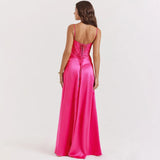 Satin Back Tie-Up Maxi Dress-Outfit