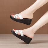 Heel Slope Sandals Slippers Women's Summer 2023 New Thick-Soled Waterproof Platform Fashionable And Fashionable To Wear 4143 Large