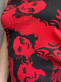 Gothic Screen Print Crop Tank Top- Outfit