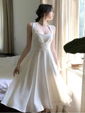 New Elegant Evening Party Midi Dress For Women Fashion Slim A-Line Vestidos Korean Female One-piece Casual