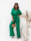 Zingj / Winter 2023 INS New Loose Elastic Wrinkle Long Sleeve Shirt Wide Leg Pants Casual Suit Female-Outfit