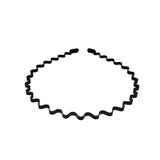 Men's Women Sports Wave Hair Band Metal Black Hairband Headband