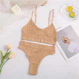 Seamless Bra Set Women Underwear Sexy Crop Top Suit Bralette Female Lingerie Basic Stretchy Ribbed Tank Tops