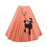 Retro Swing Skirt 50's 60's Poodle Rockabilly Grease Fancy Costume 1950s Girls 2022 Pinup High Waist Cotton