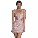 Mid-Belly Sling Small Fresh Temperament Commuting Short Skirt Pink Set Diamond Feather Sexy