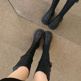 And Velvet Long Boots Girl Small Knight High Boots 2025 Autumn And Winter New Thick Bottom In Two Through The Knee