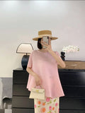Folding Irregular Short-Sleeved Women's T-Shirt Small Design Folding Top Dress Girl Summer Lazy