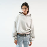 Print Splicing Short Hooded Hoodie 2025 New Loose Design Hoodie Hoodie