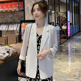 Zingj Chiffon Small Suit Coat Female Spring Summer New Korean Version Loose Design Sense Leisure Bask In Jacket