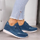 Casual Shoes 2020 New Fashion Wedge Flat Shoes Zipper Lace Up Comfortable Ladies Sneakers Female Vulcanized