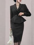 Wind OL Professional Ass Suit Dress Woman 2025 Korean Version Of Temperament Coat High Waist Half Skirt Two