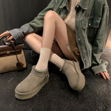 Zingj Fur One Thick Snow Boots Winter 2024 New Women's Warm Women's Boots Women's Velvet Short Boots Cotton Shoes-Outfit