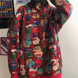 Print Sweatshirt Women Gothic Hoodies Oversized Hoodie Harajuku Kpop Hood Hooded Loose Bf Student Coat Wait Mo