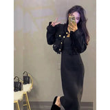 Socialite Long-sleeved Women's Coat Dress Set Early Spring New Niche High-end Western-style All-match Trendy Suit