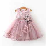 Beading Girl Dress 2021 White Backless Girls Teenage Princess Dress Irregular Tutu 2-6 Years Pink Children Dresses