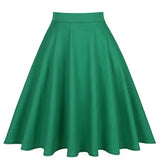 Women Retro Pleated Skirts 50s Kawai Vintage Rockabilly Swing Flamingo Printed High Waist Casual Tutu Summer Skater
