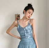 3 Piece Blue Glitter Summer Blazer Women Jackets Coat Blazer And Short Skirt Set For Women Elegant High Fashion