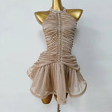 French High-End Birthday Party Small Dress Dress Collection Waist Stature Water Drill Light Luxury Babes Hanging Neck A