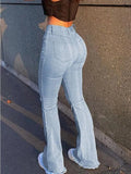 Distressed High Waist Ripped Jeans-Outfit