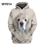 Autumn Mens Hoodies with Cap 3D Digital Dog Pet Print Long Full Sleeves Casual Hip Hop Counple Women Clothes Front