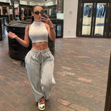 Spring Elastic High Waist Loose Leisure