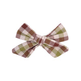 Flower Cotton Hair Bows With Clip For Baby Girls Plaid Boutique Hair Clips Hairgrip Barrettes Headwear Hair