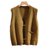 Cardigan Vest Women's Spring Dress 2024 New Fashionable Foreign Style Loose Thin Disk Buckle Horse Clip To Wear A