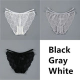 Lace Panties Ice Silk Seamless Panty Women Low Rise Sexy Transparent Floral Briefs Soft Cotton Crotch Underpants