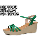 Super High Slope And 12Cm Fashion Cross With Small Size Women's Shoes One-Word Thick-Bottomed Waterproof Toe Women's