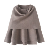 New Asymmetric Cloak Sweater Short Knit Coat
