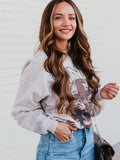 Graphic Sweatshirt Women Autumn Winter 2023 Round Neck Casual Pullover Hoodies Tops Femme Fashion Streetwear