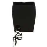 Zingj Summer New Women's Solid Color Street Fashion Straps Irregular Sexy Hip Wrap Skirt Woman-Outfit