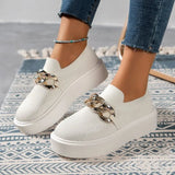 Bottom Flying Weaving Breathable Low-Top Single-Shoe Women's Chain Decoration Sleeve Lazy Happy Shoes
