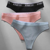 3PCS/Set M-XL Women's Thong Cotton Female Underpants Letter Waist Underwear Sexy Women's Panties Lingerie Thongs