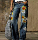 Zingj Plus Size Casual Pants Thin Jeans Wide Leg Pants-Outfit